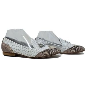 Sesto Meucci Oralie Woven Tassel Broque Loafer Whi